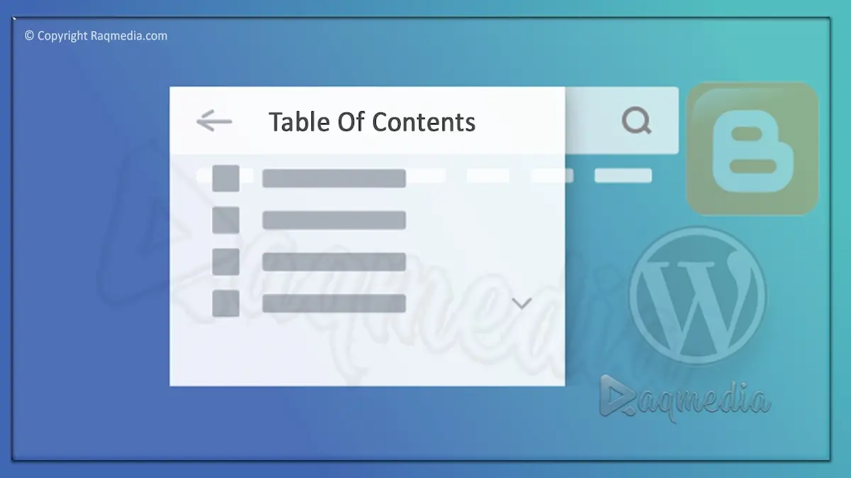How to Add Automatic Table of Contents in Blogger or WordPress