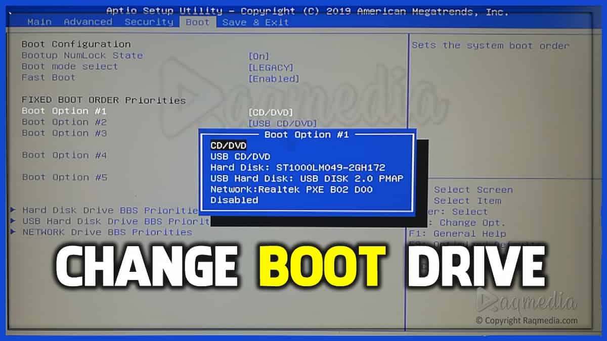 boot priority order to install windows