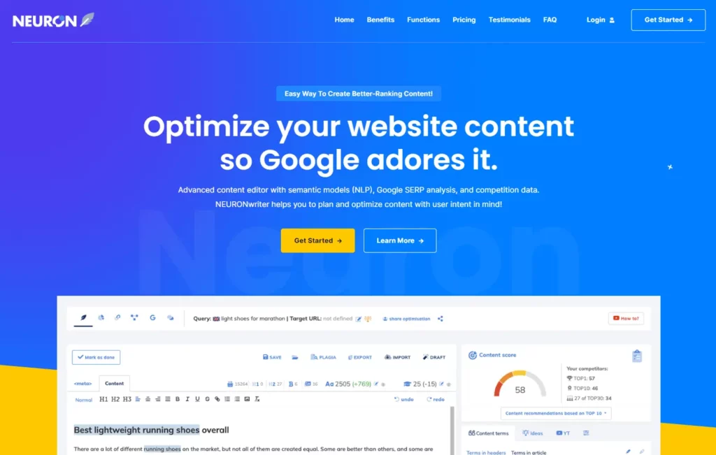 neuronwriter review best nlp driven seo tool and ai writer home
