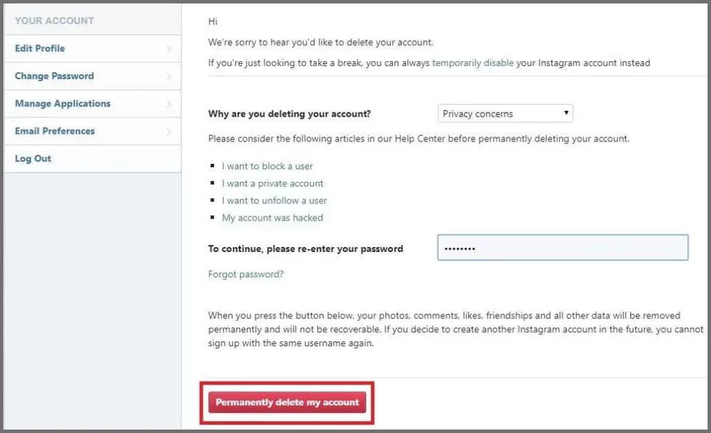 Permanently-Deleting-your-instagram-account