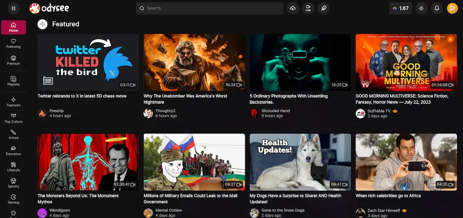 Odysee Review: Is It The Best YouTube Alternative? 1 odysee-review-homepage
